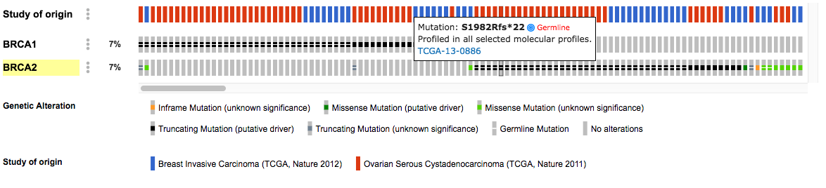Cbioportal germline mutations 3